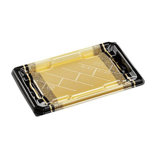 エフピコ 寿司容器 麗角 本体 2-4S 箔おし金 50枚/袋（ご注文単位12袋）【直送品】