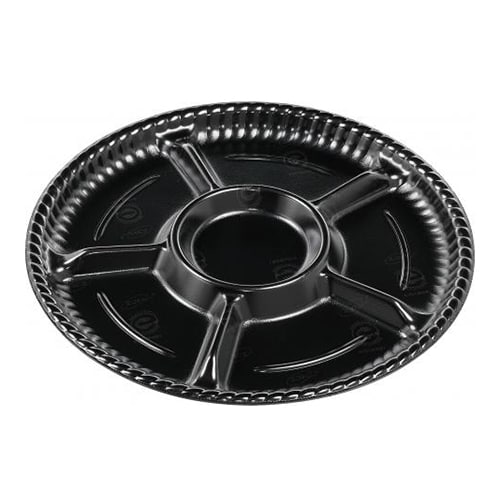 エフピコ オードブル容器 ティアラプラッター丸 本体 40 エコ黒 10枚/袋（ご注文単位15袋）【直送品】