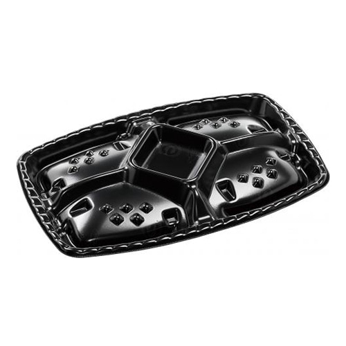 エフピコ オードブル容器 シェルト角 本体 36-23 エコ黒 10枚/束(ご注文単位20束)【直送品】