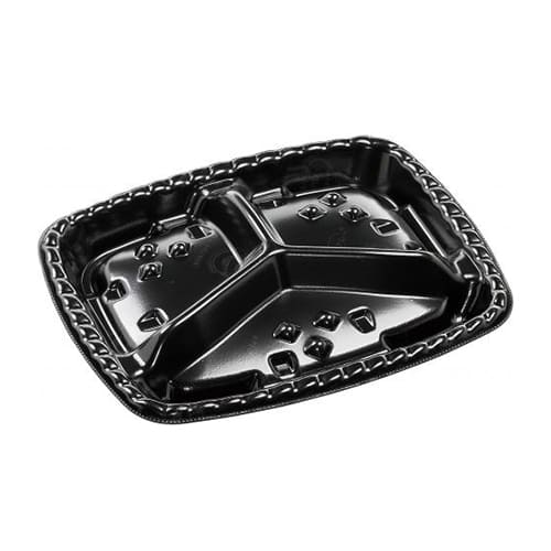 エフピコ オードブル容器 シェルト角 本体 24-19 エコ黒 30枚/袋（ご注文単位18袋）【直送品】