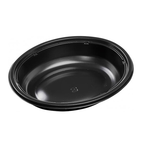 エフピコ 冷凍対応軽食容器 FTオーバル 20-16(40)1 耐寒黒 50枚/袋(ご注文単位16袋)【直送品】