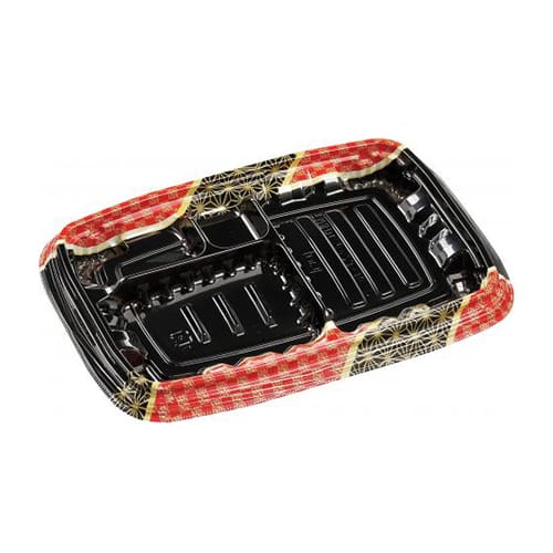 エフピコ 弁当容器 MSDレイア 本体 23-16-2 華やぎ赤 50枚/袋（ご注文単位12袋）【直送品】