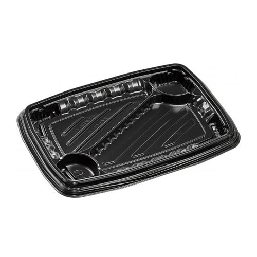 エフピコ 弁当容器 MSDレイア 本体 27-19-1 黒 50枚/袋（ご注文単位8袋）【直送品】