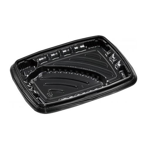 エフピコ 弁当容器 MSDレイア 本体 24-18-1 黒 50枚/袋（ご注文単位12袋）【直送品】