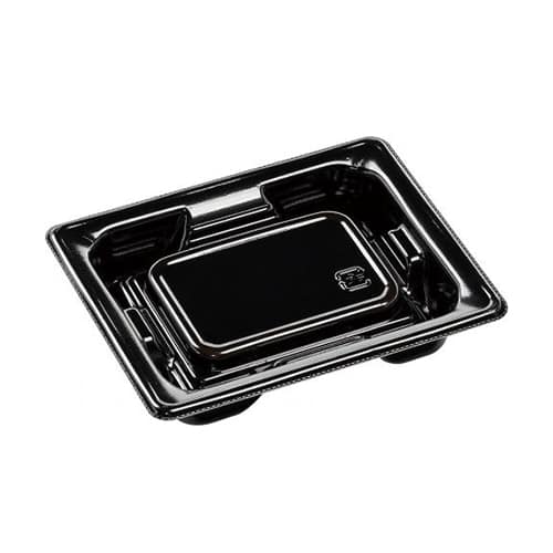 エフピコ 寿司容器 鈴音 本体 15-11PT 黒W 50枚/袋（ご注文単位24袋）【直送品】