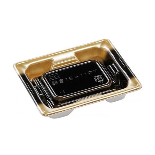 エフピコ 寿司容器 鈴音 本体 15-11PT 市松金 50枚/袋（ご注文単位24袋）【直送品】