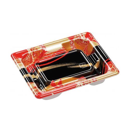 エフピコ 寿司容器 鈴音 本体 15-11PT 帯流れ赤 50枚/袋（ご注文単位24袋）【直送品】