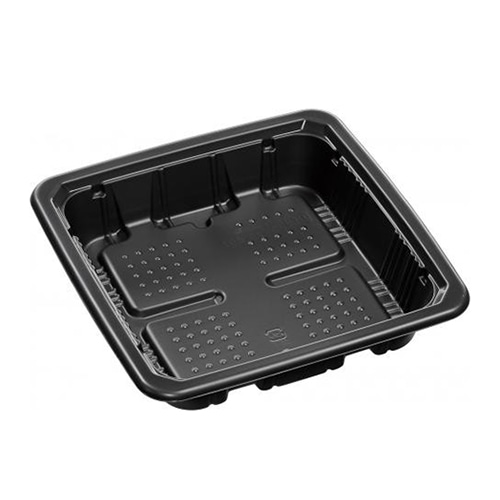 エフピコ 冷凍対応トレー容器 FTレンジ角 20-20(40) 耐寒黒 50枚/袋(ご注文単位8袋)【直送品】