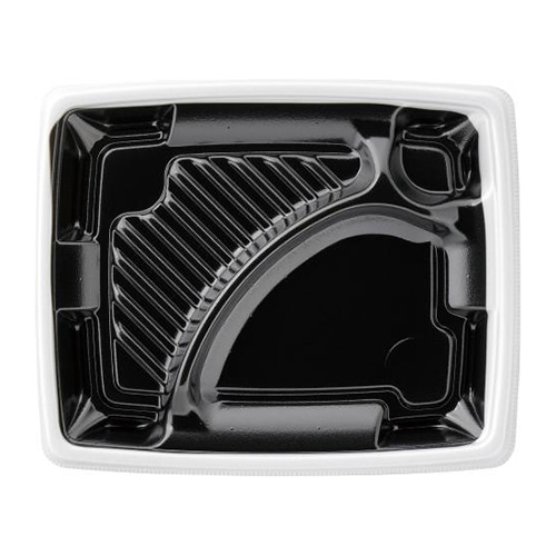 エフピコ 弁当容器 MFPアリオン 本体 23-19-1 白フチ黒N 50枚/袋（ご注文単位12袋）【直送品】