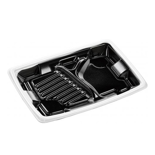 エフピコ 弁当容器 MFPアリオン 本体 23-17-2 白フチ黒N 50枚/袋(ご注文単位16袋)【直送品】