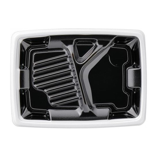 エフピコ 弁当容器 MFPアリオン 本体 23-17-2 白フチ黒N 50枚/袋(ご注文単位16袋)【直送品】