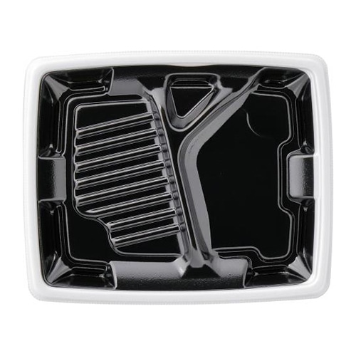 エフピコ 弁当容器 MFPアリオン 本体 23-19-2 白フチ黒N 50枚/袋(ご注文単位12袋)【直送品】