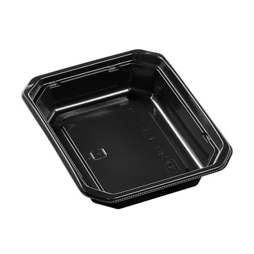 エフピコ 麺セット容器 内装 SBセット-四角-N1 V 黒 50枚/袋（ご注文単位48袋）【直送品】