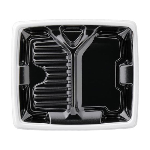 エフピコ 弁当容器 MFPアリオン 本体 22-19-1 白フチ黒N 50枚/袋(ご注文単位12袋)【直送品】