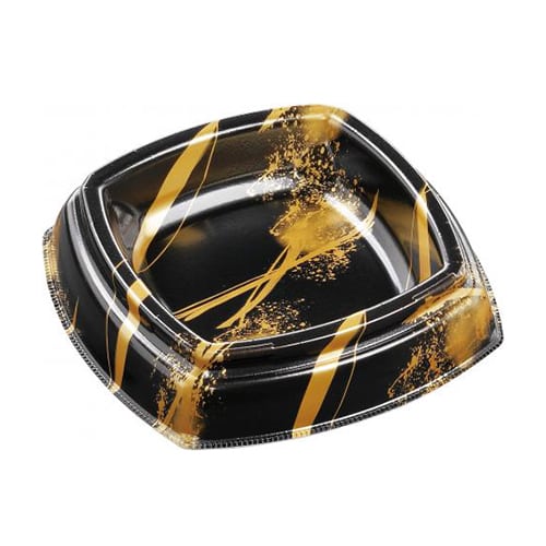 エフピコ 寿司桶容器 天禄桶 17-17PT 天川黒金 50枚/袋（ご注文単位12袋）【直送品】