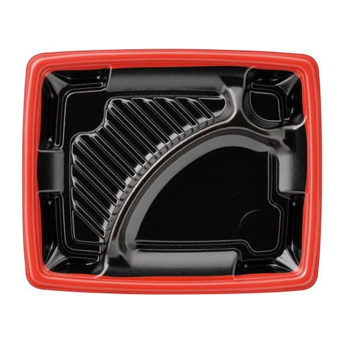 エフピコ 弁当容器 MFPアリオン 本体 23-19-1 赤フチ黒N 50枚/袋(ご注文単位12袋)【直送品】