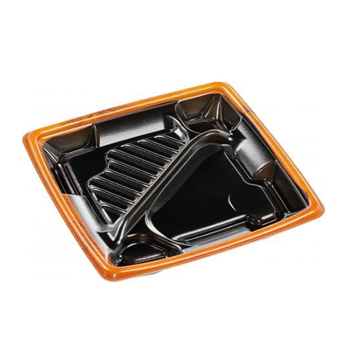 エフピコ 弁当容器 MFPアリオン 本体 20-20-1 茶フチ黒N 50枚/袋（ご注文単位16袋）【直送品】