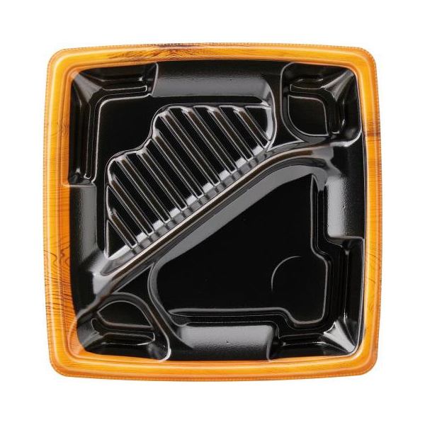 エフピコ 弁当容器 MFPアリオン 本体 20-20-1 茶フチ黒N 50枚/袋(ご注文単位16袋)【直送品】