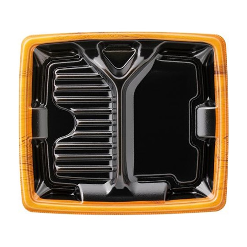 エフピコ 弁当容器 MFPアリオン 本体 22-19-1 茶フチ黒N 50枚/袋(ご注文単位12袋)【直送品】