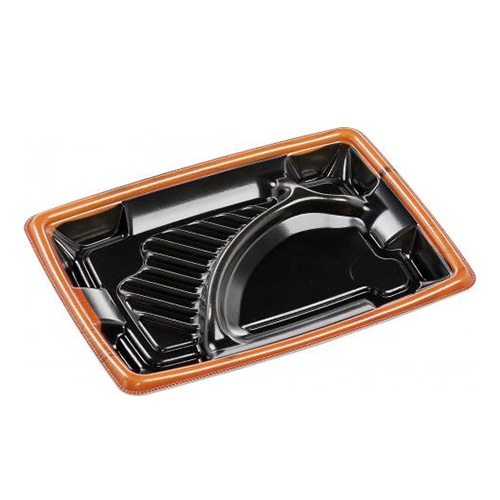 エフピコ 弁当容器 MFPアリオン 本体 23-17-1 茶フチ黒N 50枚/袋（ご注文単位16袋）【直送品】