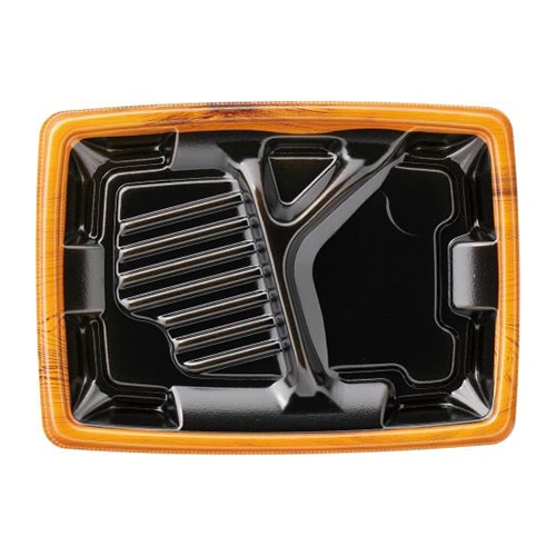 エフピコ 弁当容器 MFPアリオン 本体 23-17-2 茶フチ黒N 50枚/袋(ご注文単位16袋)【直送品】