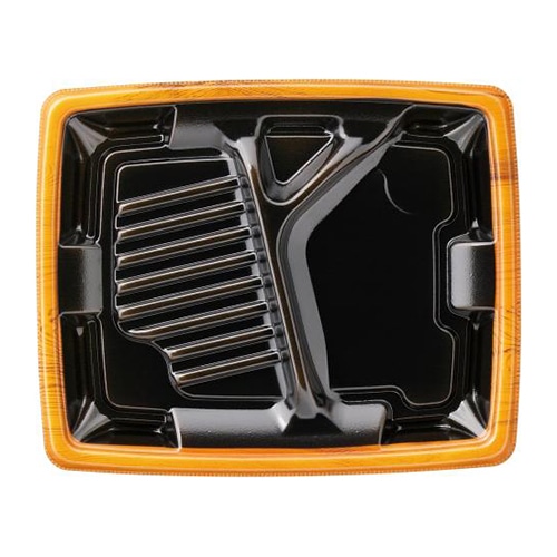 エフピコ 弁当容器 MFPアリオン 本体 23-19-2 茶フチ黒N 50枚/袋(ご注文単位12袋)【直送品】