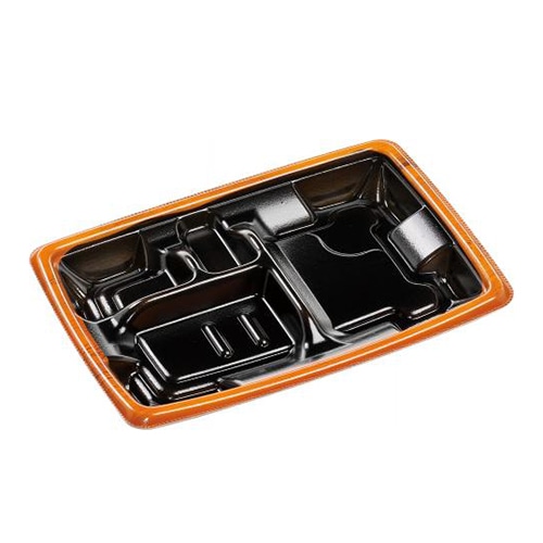 エフピコ 弁当容器 MFPアリオン 本体 22-15-1 茶フチ黒N 50枚/袋（ご注文単位18袋）【直送品】