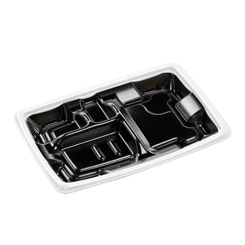エフピコ 弁当容器 MFPアリオン 本体 22-15-1 白フチ黒N 50枚/袋（ご注文単位18袋）【直送品】
