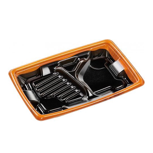 エフピコ 弁当容器 MFPアリオン 本体 22-15-2 茶フチ黒N 50枚/袋（ご注文単位18袋）【直送品】