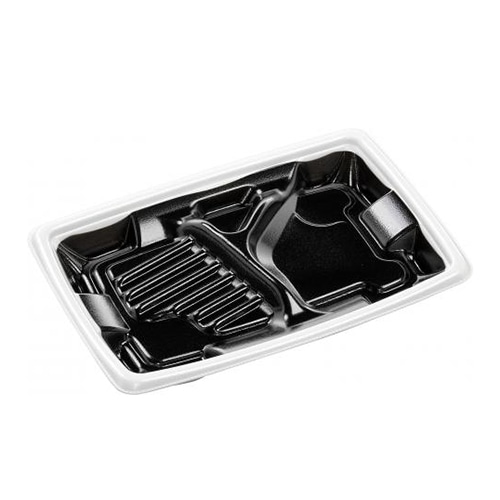 エフピコ 弁当容器 MFPアリオン 本体 22-15-2 白フチ黒N 50枚/袋（ご注文単位18袋）【直送品】