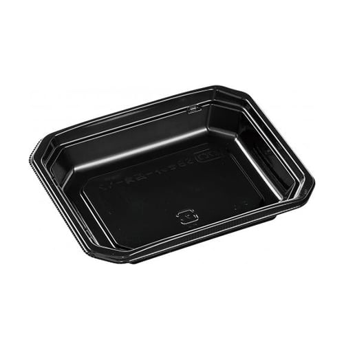 エフピコ 麺セット容器 内装 SBセット-四角-N2 V 黒 50枚/袋（ご注文単位48袋）【直送品】