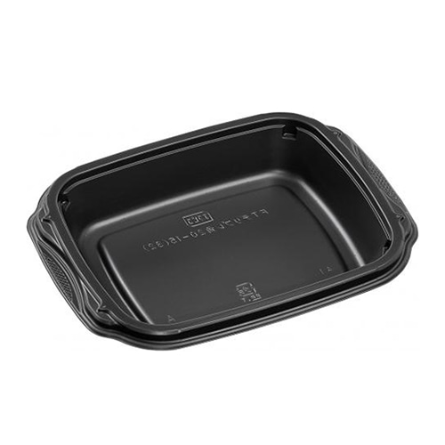 エフピコ 冷凍対応惣菜容器 FTデリプレ角 20-15（32） 耐寒黒 50枚/袋（ご注文単位12袋）【直送品】