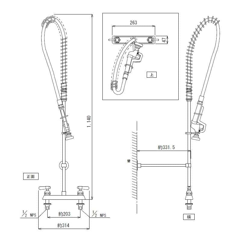 スギコ産業 プリリンスシャワーユニット セット TO-600N（S） TA4768 1個（ご注文単位1個）【直送品】