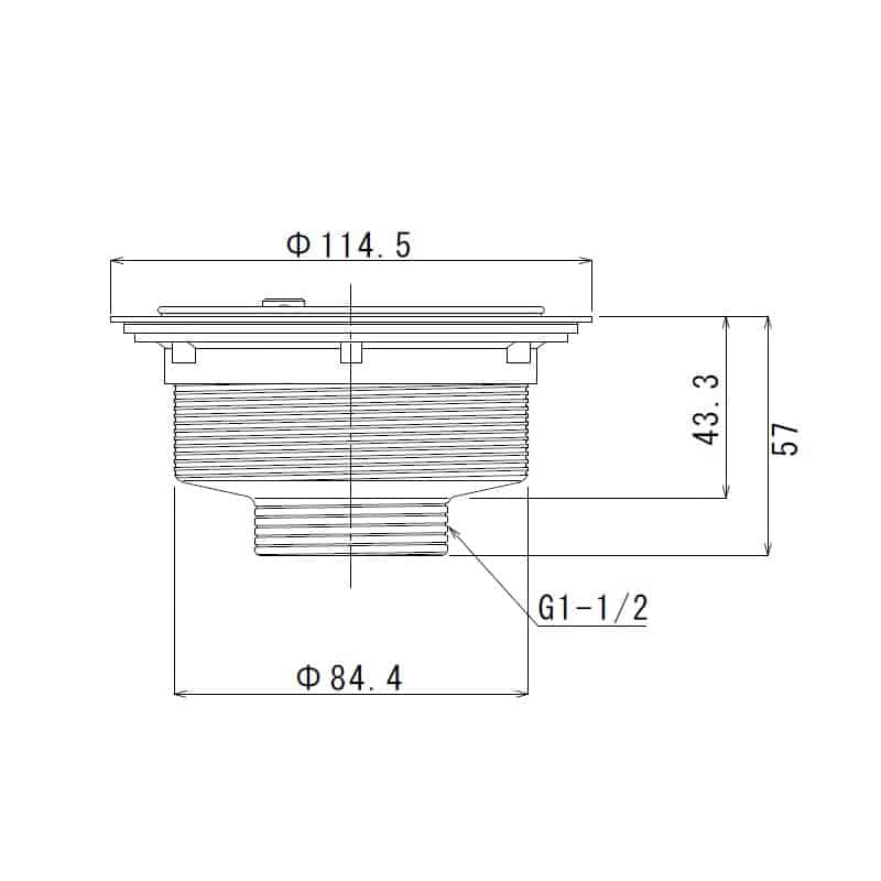 スギコ産業 業務用共栓 40A ゴム巻フタ付 TA5008-TO-170A-G 1個（ご注文単位1個）【直送品】
