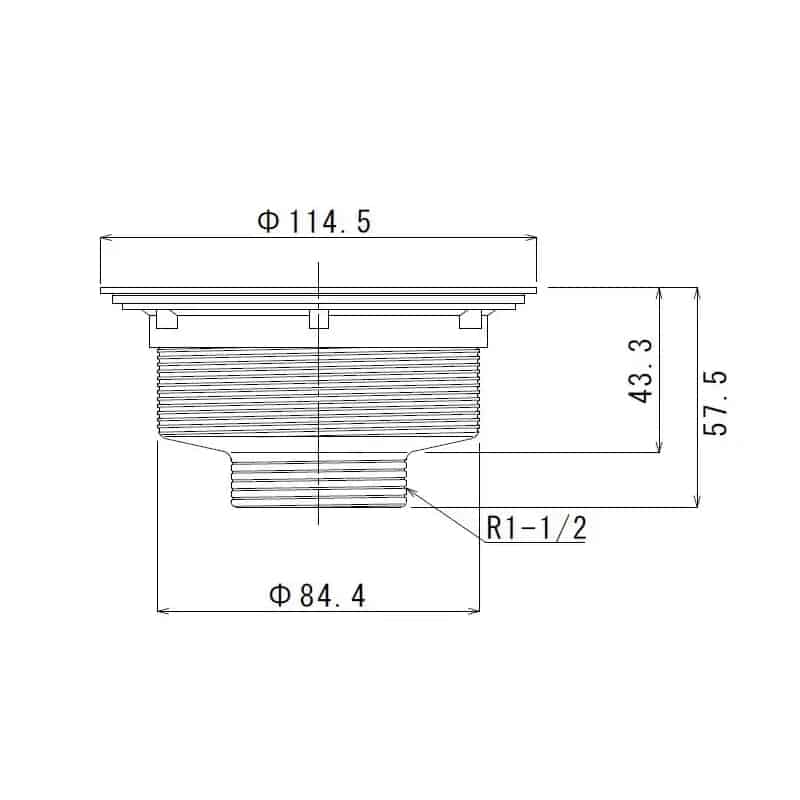 スギコ産業 業務用共栓 40A 菊型カゴ付 TA5015-TO-113S-R 1個(ご注文単位1個)【直送品】