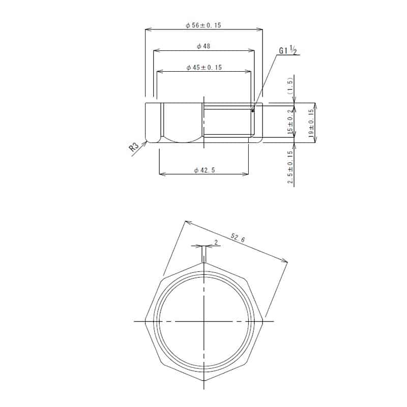 スギコ産業 排水システム ユニオンナット 1-1／2インチ TA1983-TO-603-4 1個（ご注文単位1個）【直送品】