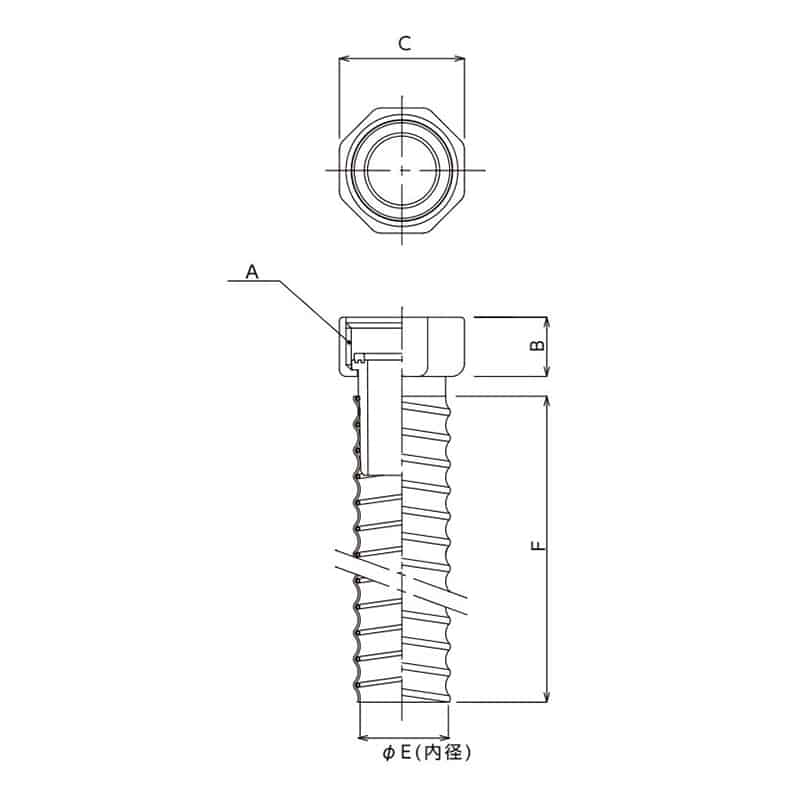 スギコ産業 50A用ジャバラホース 100cm TA4944-TO-292M/100 1個(ご注文単位1個)【直送品】