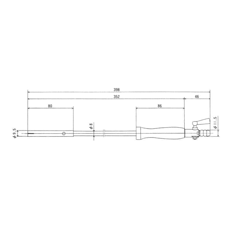 スギコ産業 柄付点火棒 13A用 コック付 緑 TA3345-TO-809G 1個（ご注文単位1個）【直送品】