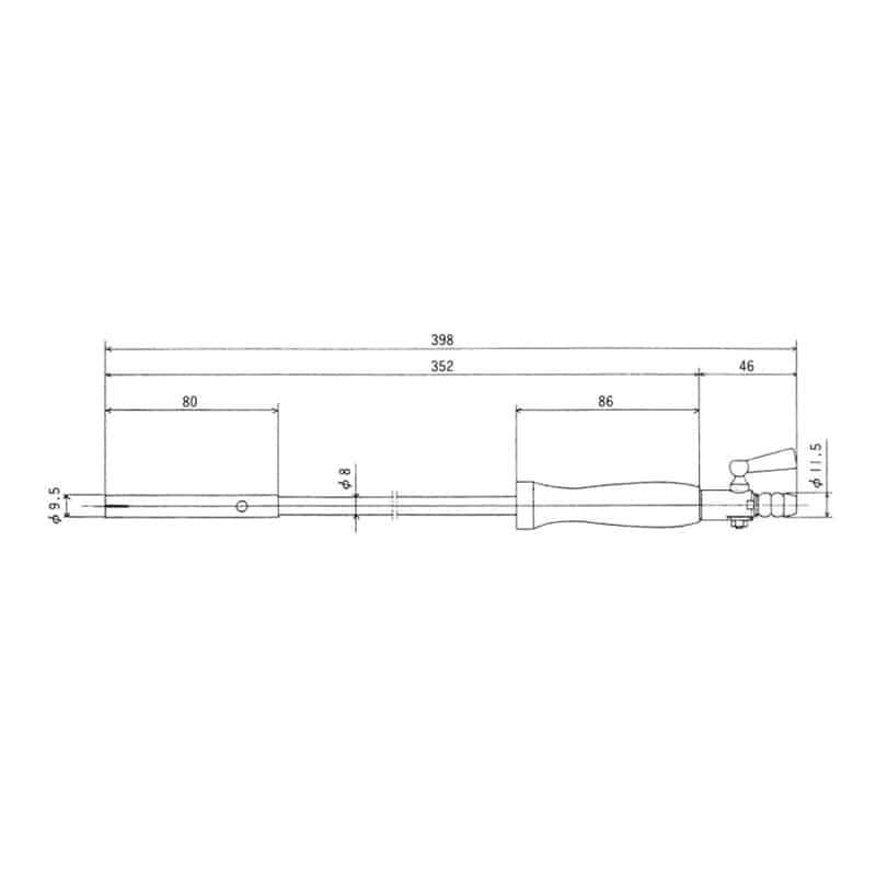 スギコ産業 柄付点火棒 LP用 コック付 赤 TA3347-TO-809R 1個（ご注文単位1個）【直送品】