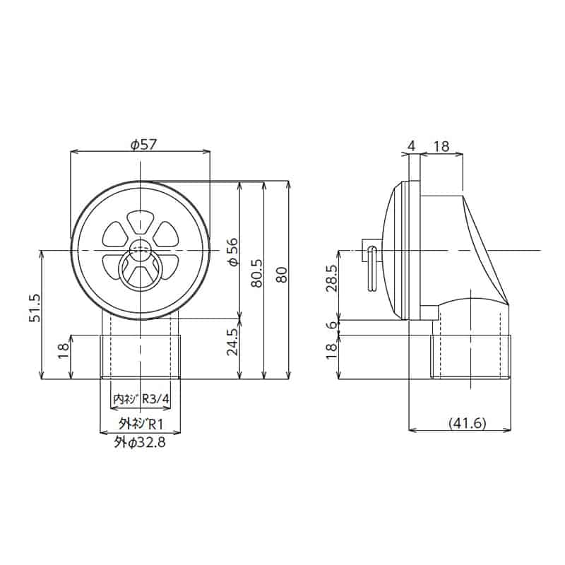 スギコ産業 丸型オーバーフロー TA2005-TO-167AR 1個（ご注文単位1個）【直送品】