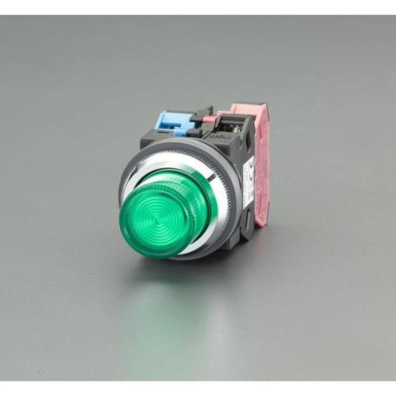エスコ EA940DA-32A AC/DC24V押ボタンスイッチ(LED照光緑) 1個（ご注文単位1個）【直送品】