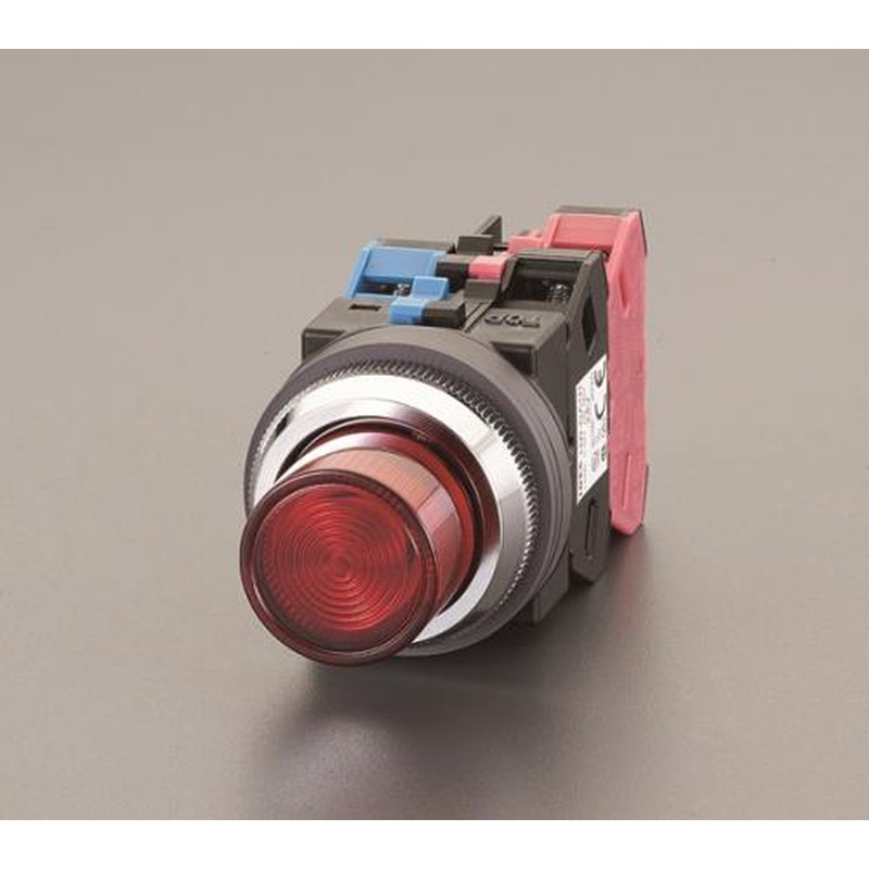 エスコ EA940DA-33A AC/DC24V押ボタンスイッチ(LED照光赤) 1個（ご注文単位1個）【直送品】