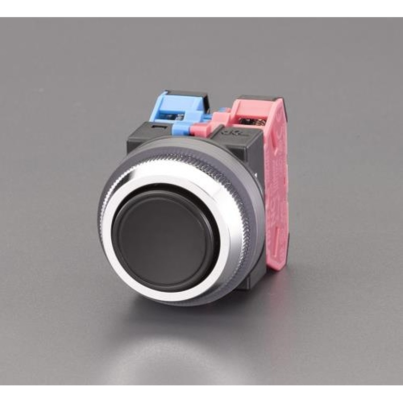 エスコ EA940D-6A 1a-2b/30mm押しボタンスイッチ(オルタネイト/平型/黒) 1個（ご注文単位1個）【直送品】