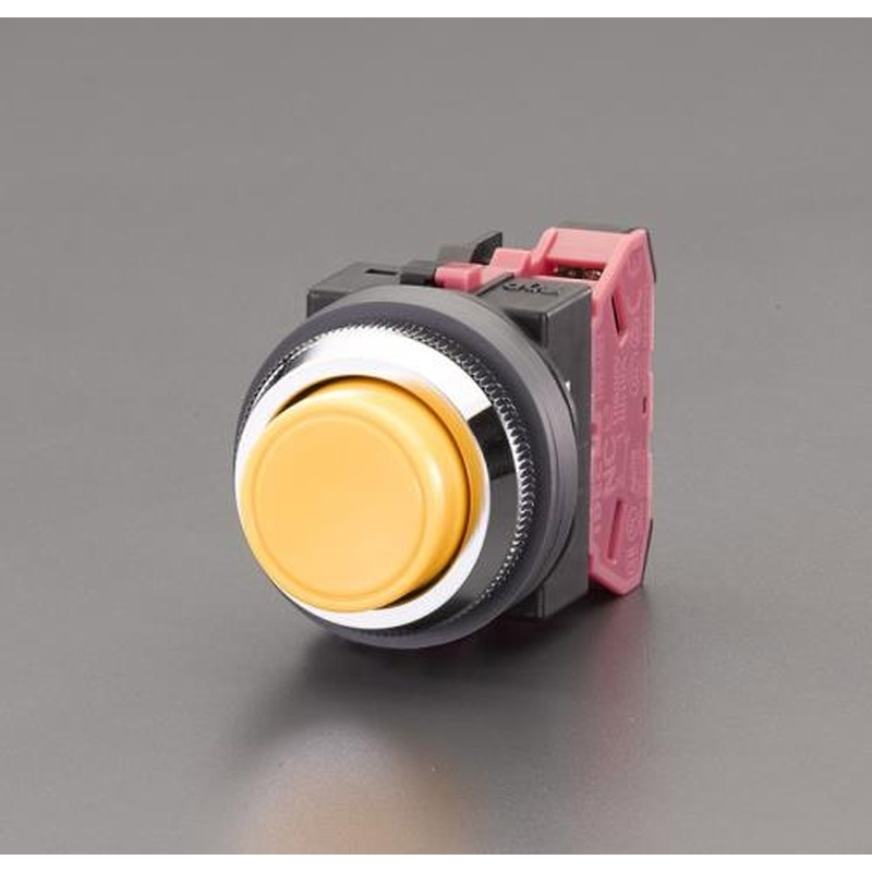 エスコ EA940D-14BA 1b/30mm押しボタンスイッチ(突型/黄) 1個（ご注文単位1個）【直送品】