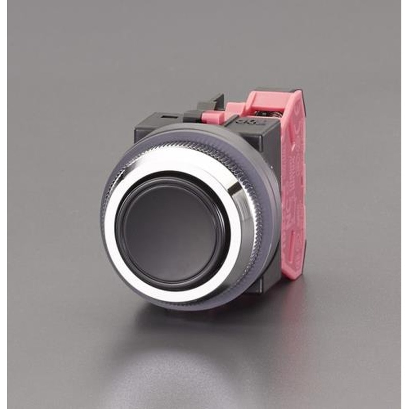 エスコ EA940D-2A 1b/30mm押しボタンスイッチ(平型/黒) 1個（ご注文単位1個）【直送品】