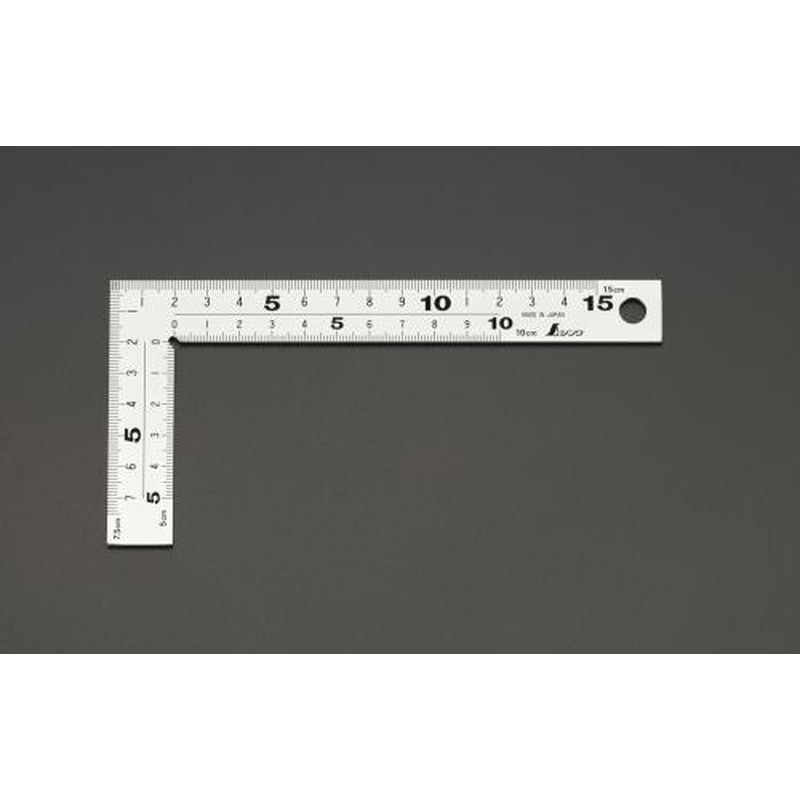エスコ EA720YV-1 75x150mm厚手幅広シルバー曲尺 1個（ご注文単位1個）【直送品】