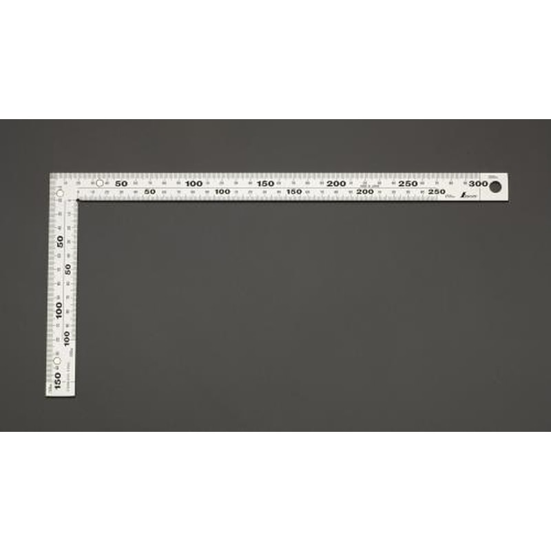 エスコ EA720YV-11 150x300mm厚手幅広シルバー曲尺(マグネット付) 1個（ご注文単位1個）【直送品】