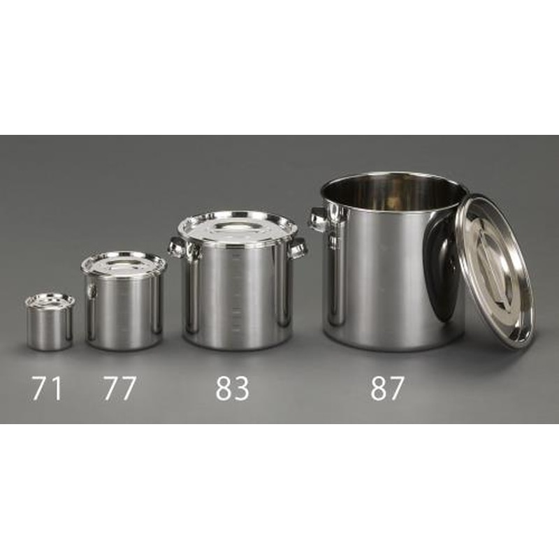 エスコ EA508SG-85 φ220x220mm/8.0Lポット(ステンレス製) 1個（ご注文単位1個）【直送品】