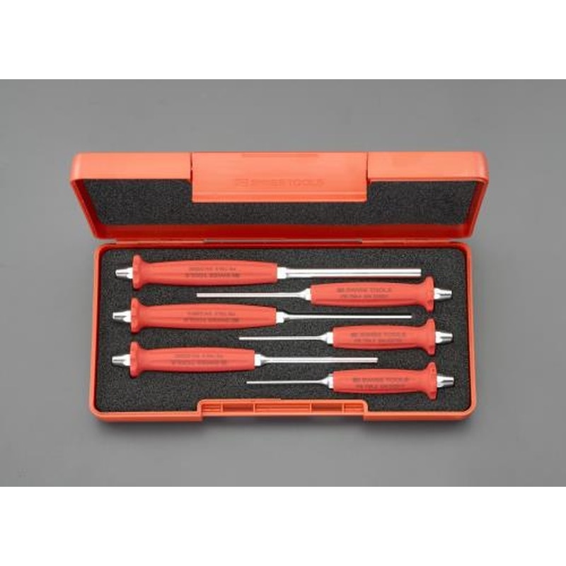 エスコ EA572AF 2.0-8.0mm/6本組平行ピンポンチ(グリップ付) 1個（ご注文単位1個）【直送品】