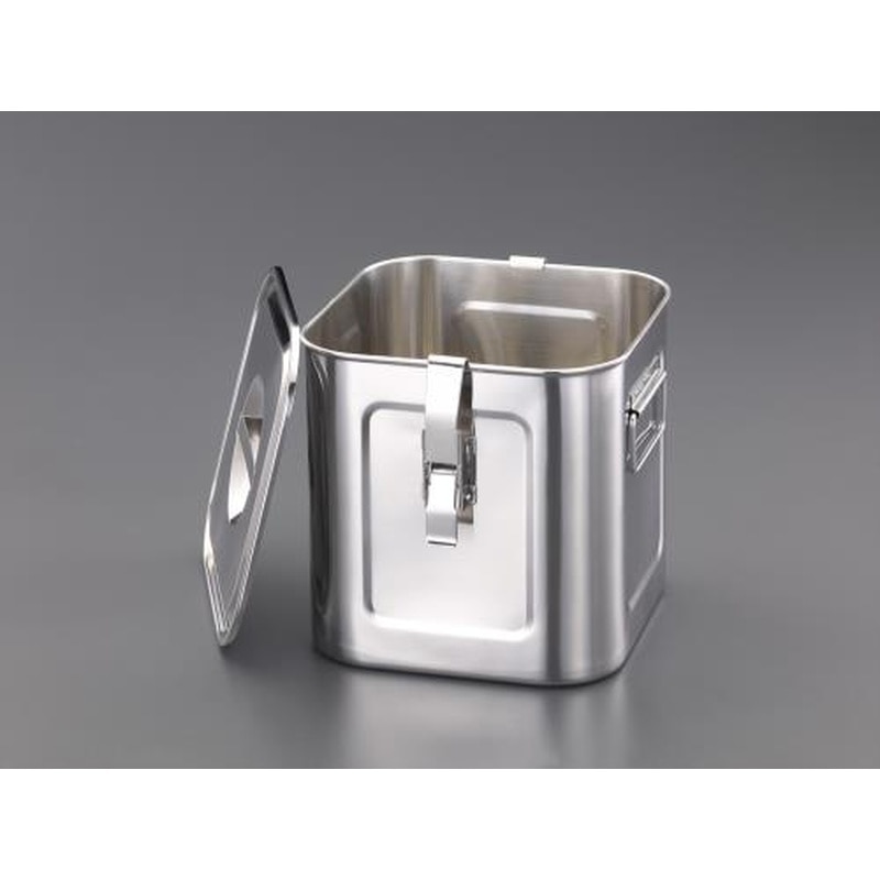 エスコ EA508SC-151 105x105x105mmふた付深型ボックス(ステンレス製) 1個（ご注文単位1個）【直送品】